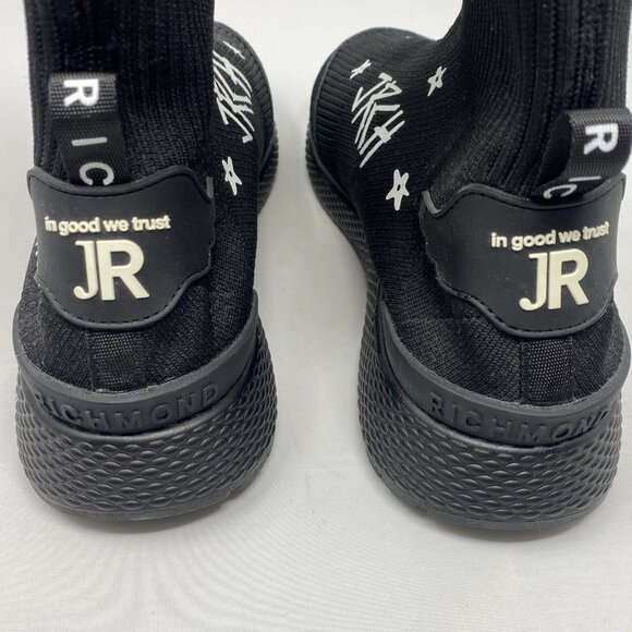 John Richmond Women's Sock Fit Hi Top Black Sneaker EU38 - Picture 4 of 6